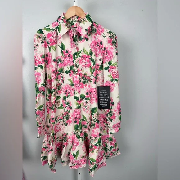 TUCKERNUCK Gossamer Pink Hydrangea Callahan Shirt Dress - Picture 6 of 10